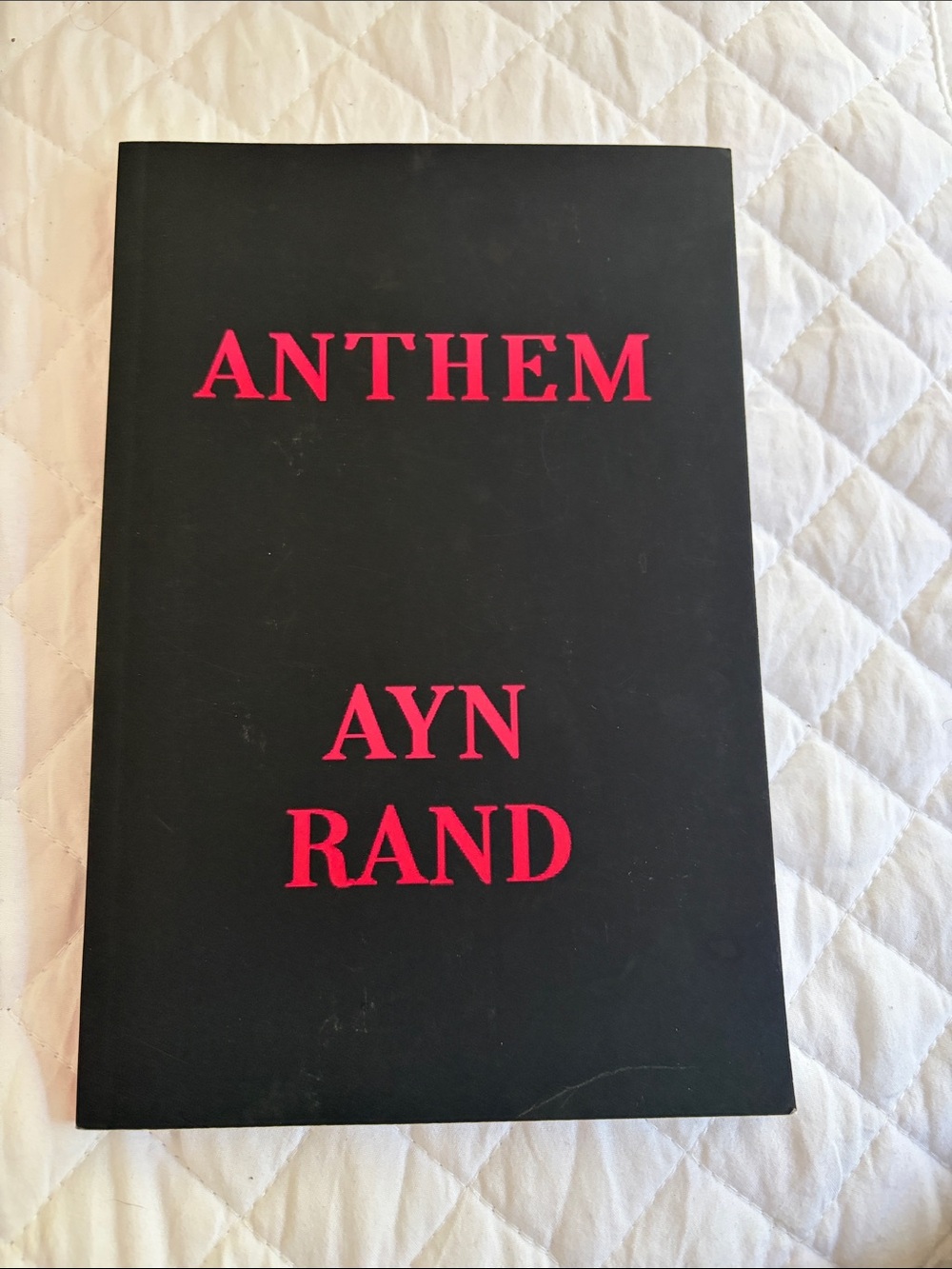 Black and Red 'Anthem' Decorative Book Cover